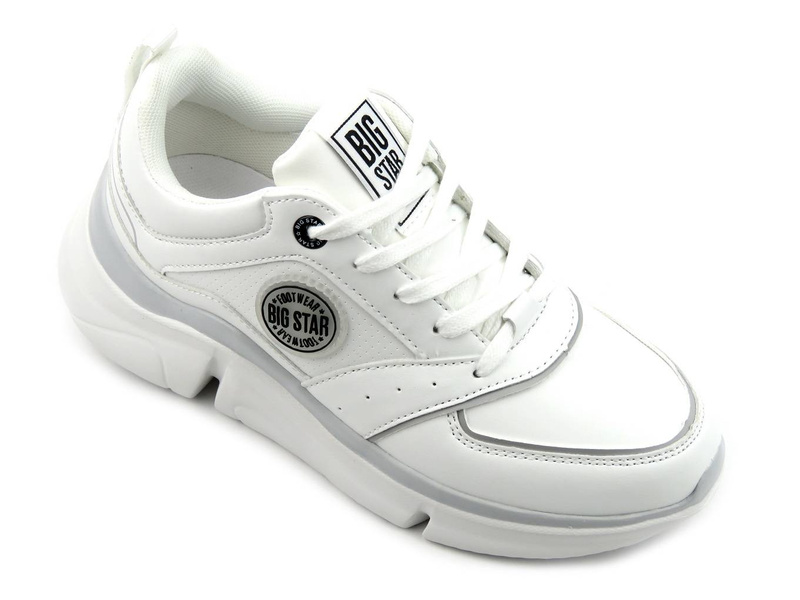 Buty sportowe, sneakersy damskie na grubej podeszwie - BIG STAR II274314, białe