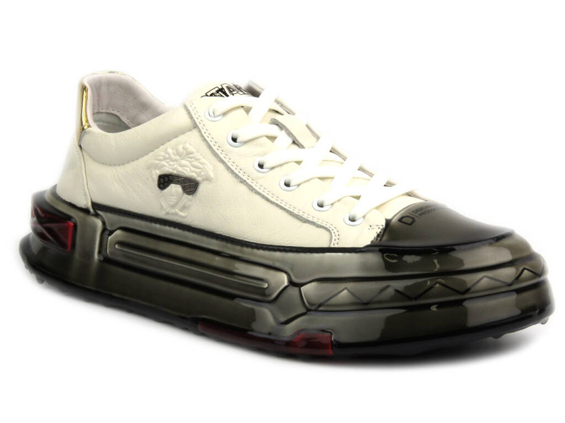 Nowoczesne sneakersy męskie - JOHN DOUBARE 9699, białe