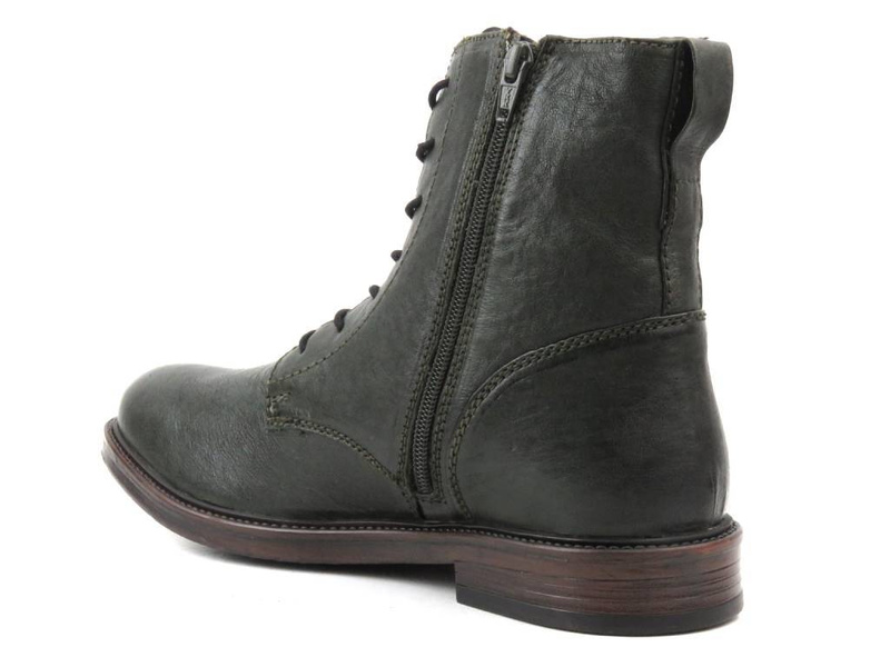 Skórzane botki męskie - Venezia 46902, zielone