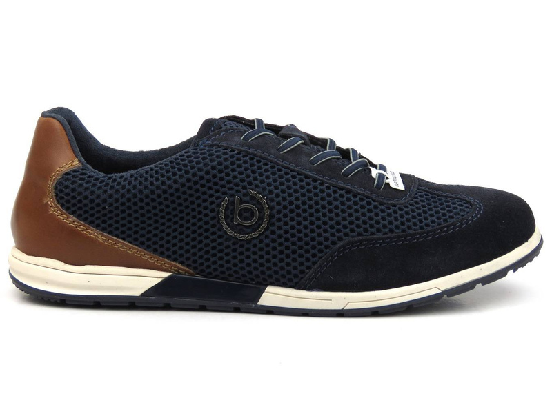 Sneakersy męskie z siateczkową cholewką - BUGATTI 331-A7M02-1469, granatowe