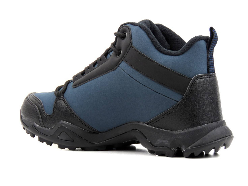 Wysokie trekkingi męskie z tkaniny SoftShell - AMERICAN CLUB WT63/21(22), granatowe