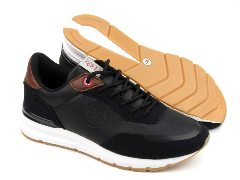 Sneakersy. buty sportowe męskie z Memory Foam - CROSS JEANS II1R4011C, czarne