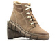 Ocieplane botki damskie sportowe - HELIOS Komfort 562S, ciemny beż