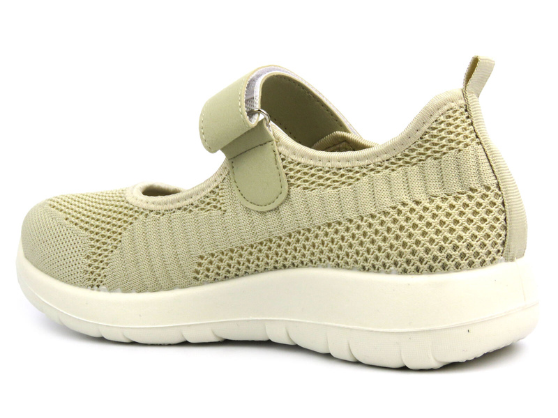 Półbuty damskie na rzep - NEWS 22TX02-4695, beżowe