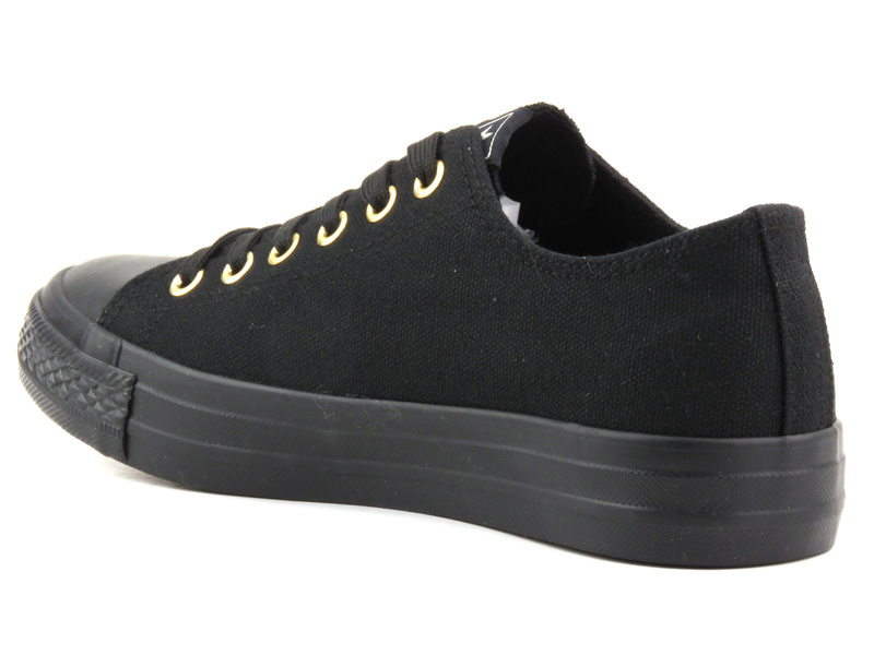 Jednolite, czarne trampki damskie NEWS 9SP30-1141, czarne