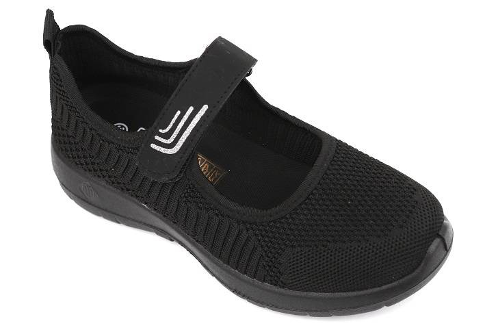 Półbuty, buty damskie na rzep - NEWS 22TX02-4695, czarne