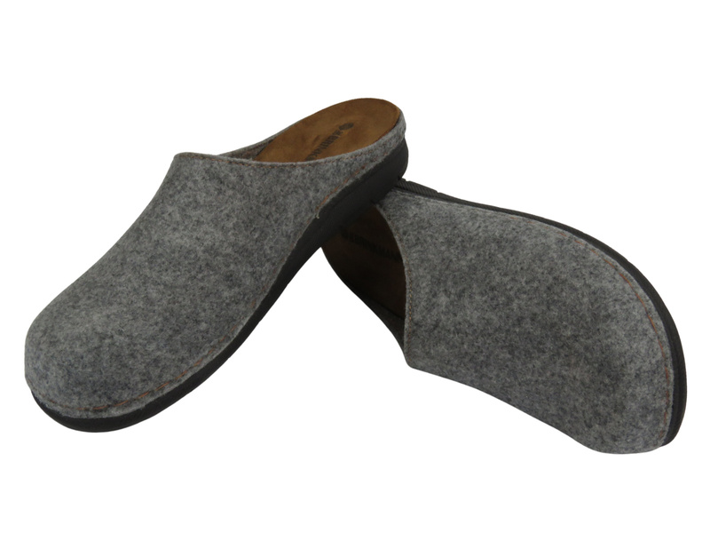 Kapcie Męskie Z Naturalnego Filcu BRINKMANN 220297-91 Wsuwane