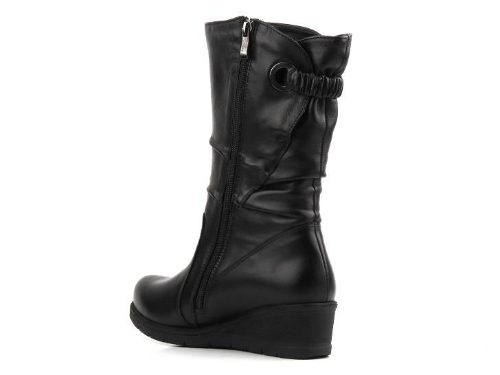 Kozaki damskie na koturnie - AXEL 4466, czarne