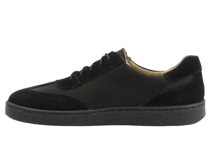Barefoot skórzane minimalistyczne półbuty męskie czarny Helios Komfort 830