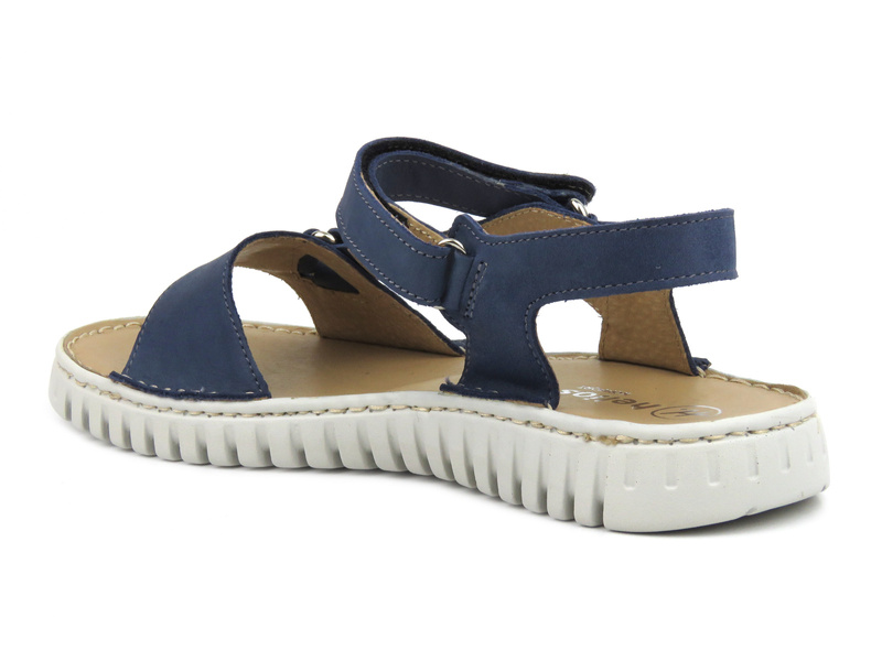 Skórzane sandały damskie polskiej marki HELIOS Komfort 249S, granatowe