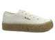 Trampki damskie z plecioną podeszwą- LEE COOPER LCW-24-44-2410L, białe