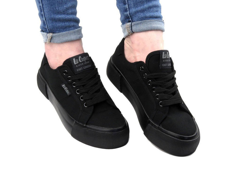 Trampki damskie, creepersy Lee Cooper 21-31-0105L, czarne