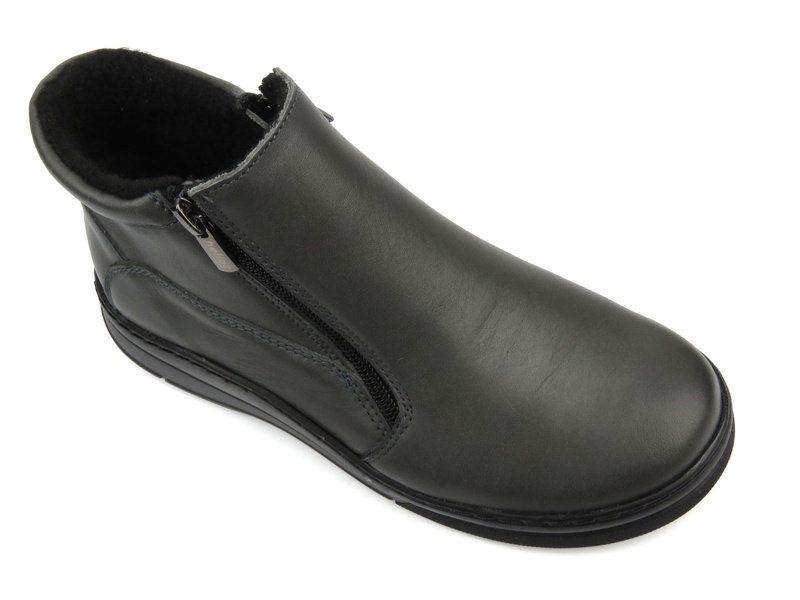 Botki damskie na dwa suwaki - HELIOS Komfort 595, szare