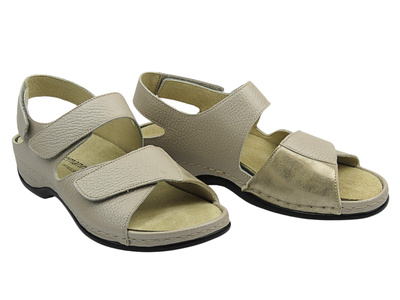 Sandały damskie zdrowotne beżowe Berkemann RINA Stretch 01040-766