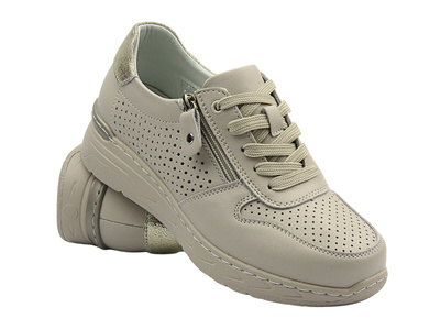 Sneakersy damskie na platformie Nika Komfort 25SP18-8564, beżowe