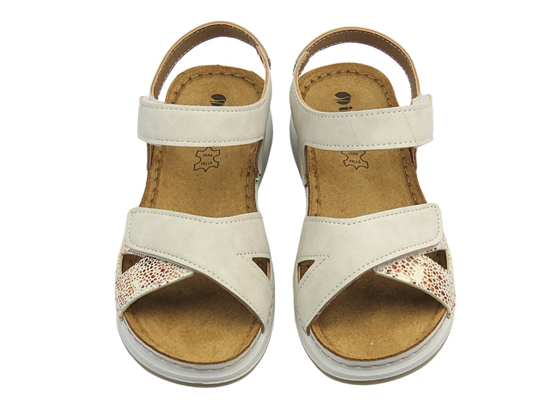 Sandały damskie na rzepy beżowe INBLU SD-02