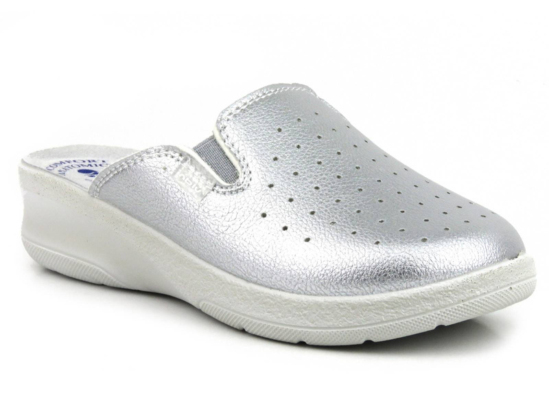 Klapki damskie sanitarne Inblu 50-34, srebrne