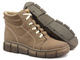 Ocieplane botki damskie sportowe - HELIOS Komfort 562S, ciemny beż