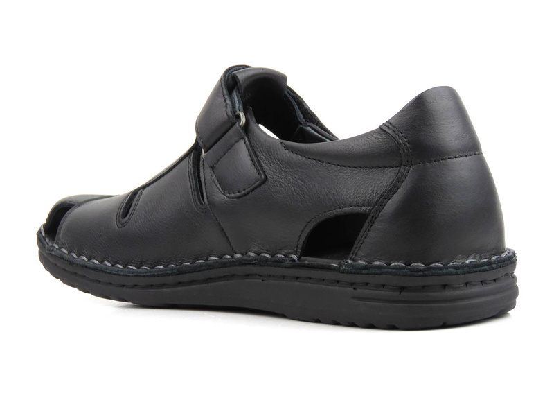 Zabudowane sandały męskie na wiosnę i lato - GRUNLAND SA1515-80, czarne