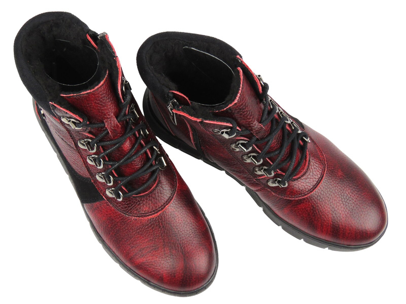Wygodne botki damskie Helios Komfort 782, bordo
