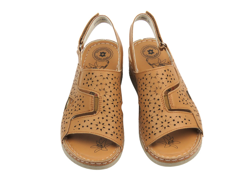 Sandały damskie Evento 25SD17-8365 brązowe na rzepy