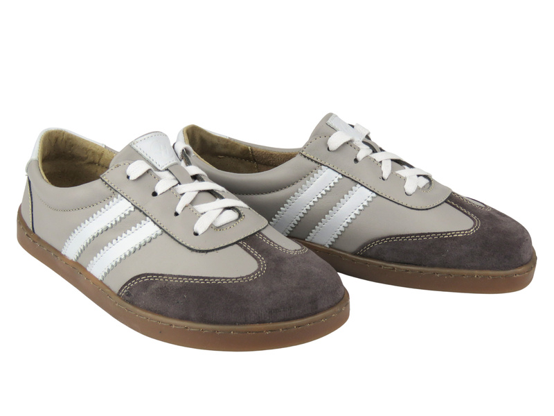 Damskie buty barefoot z naturalnej skóry Helios Komfort 469, szary