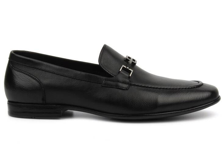 Wysokogatunkowe mokasyny męskie JOHN DOUBARE D778-197B-1, czarne