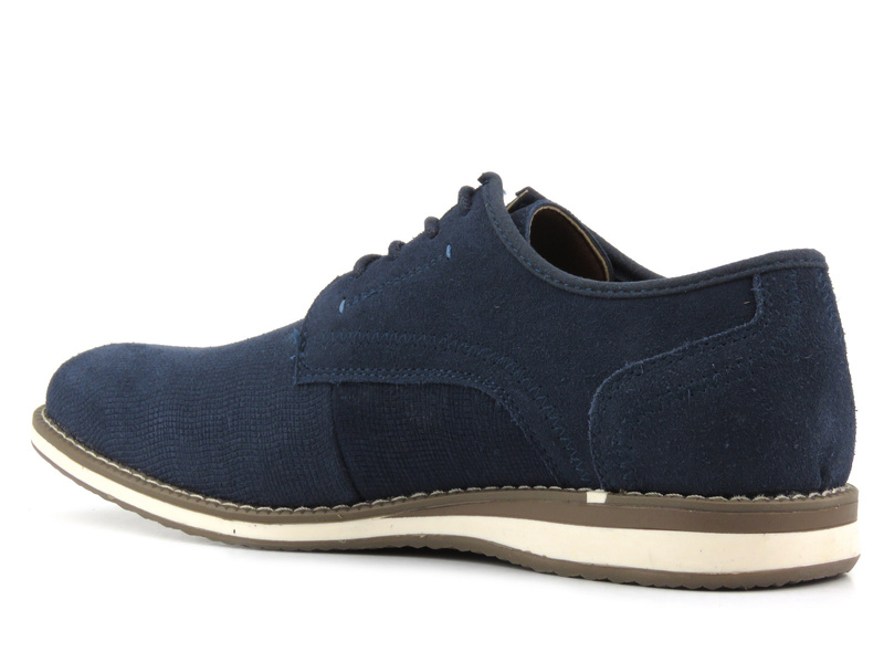 Skórzane półbuty męskie - AMERICAN CLUB CY76/23, granatowe