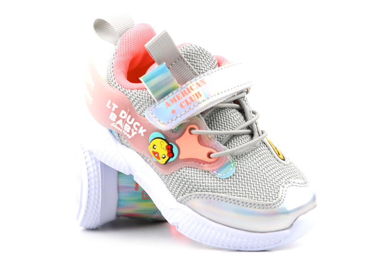 Sportowe buty dziewczęce - AMERICAN CLUB BD 22/22. szare