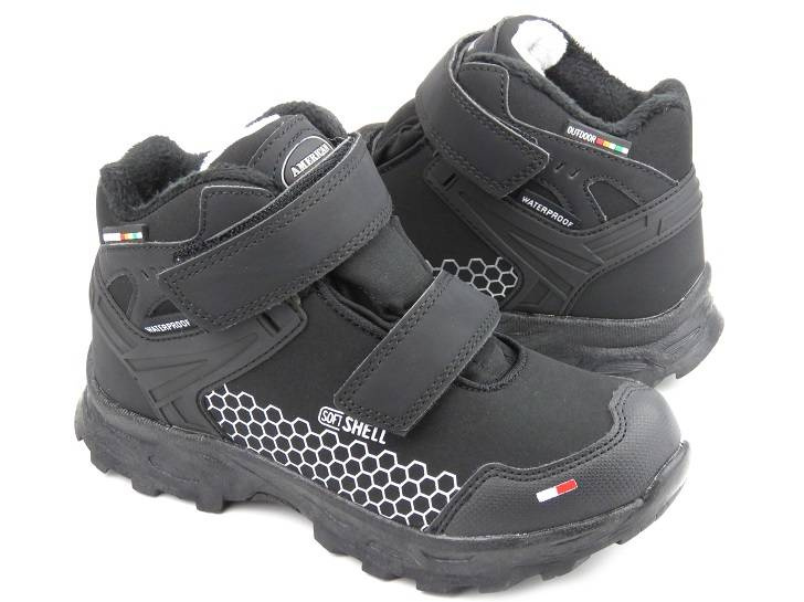 Śniegowce, trapery dziecięce z membraną - AMERICAN CLUB HL 26/22, czarne