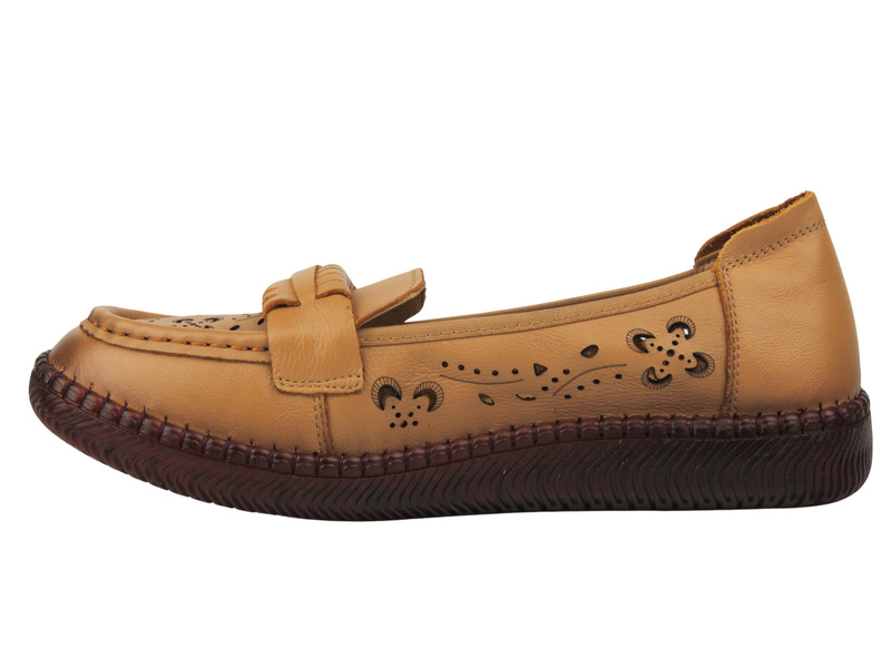 Wygodne półbuty damskie Potocki 26-15311 brązowe – naturalna skóra i komfort na co dzień