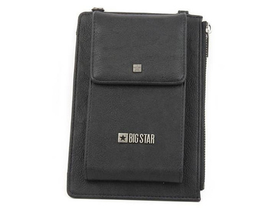 Skórzany, klasyczny portfel męski Big Star II674008, czarny