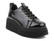 Sneakersy damskie na platformie - VENEZIA D23KA3360, czarne