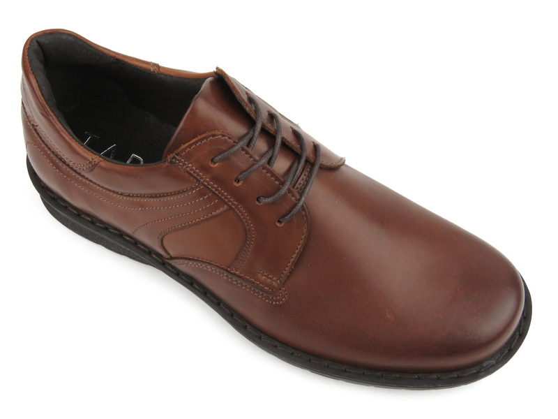 Półbuty męskie ze skóry naturalnej - Tapi 7272, brązowe