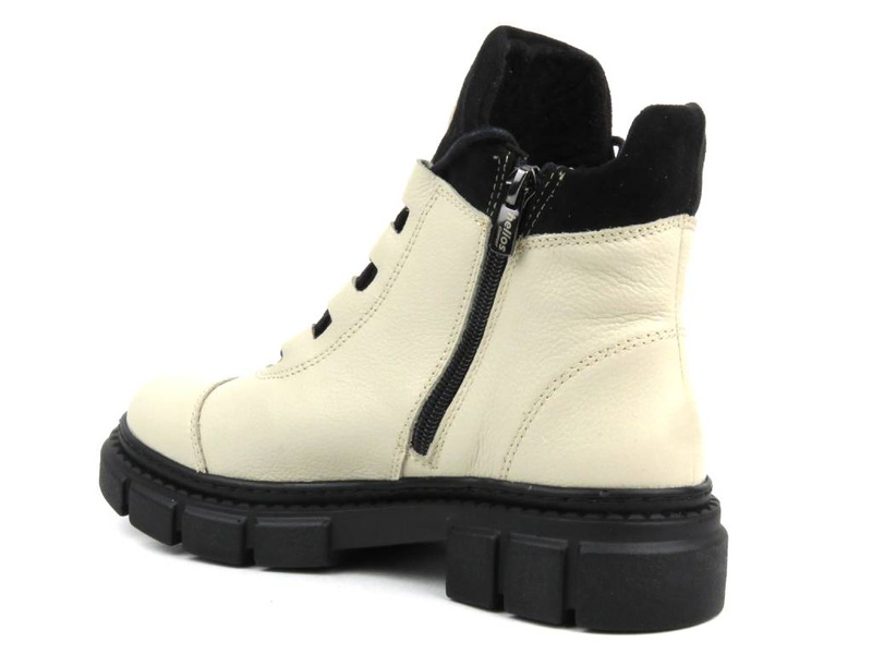 Wygodne botki damskie - HELIOS Komfort 556, ecru