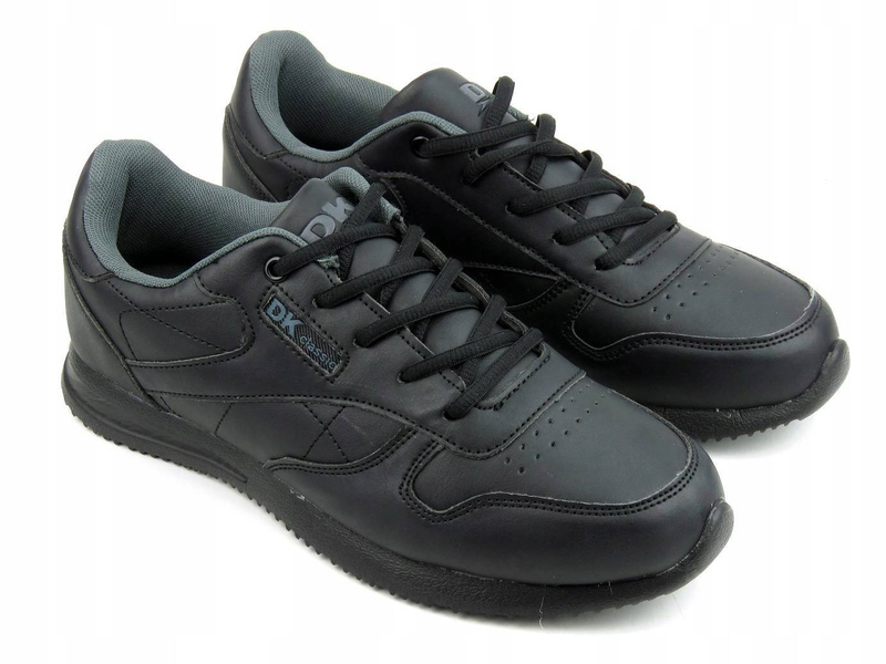 Sneakersy męskie ze skóry ekologicznej - DK Classic 15534-2, czarne