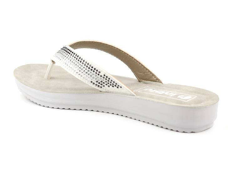 Japonki damskie z ozdobnymi paskami - Inblu BM-64, białe