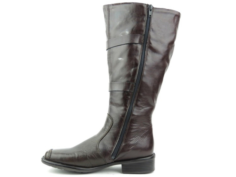 Skórzane kozaki damskie z wełną - Rieker 79462