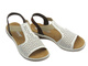 Sandały damskie płaskie - Rieker 65917-80 białe wygodne przewiewne lekkie