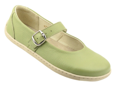 Barefoot skórzane minimalistyczne półbuty Helios Komfort 471, limonkowe
