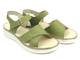 Skórzane sandały damskie ze skrzyżowanymi paskami - HELIOS Komfort 123, zielone