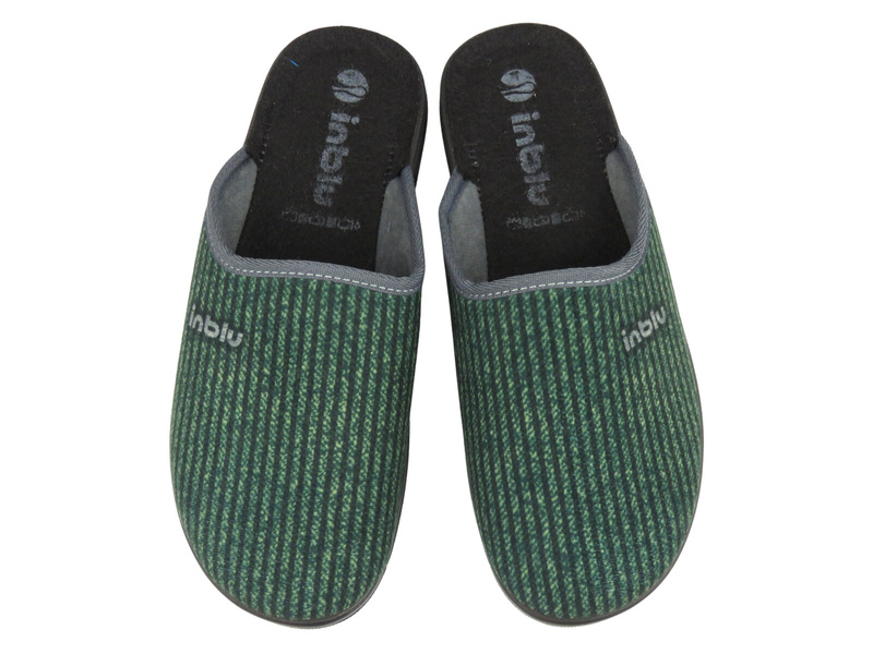 Wygodne klapki damskie Inblu DG-43 – zielone, tekstylne na co dzień