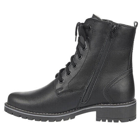 Skórzane botki damskie - Syrena 4038, czarne