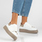 Wygodne sneakersy damskie ze skóry naturalnej na platformie Filippo DP7502/26, białe