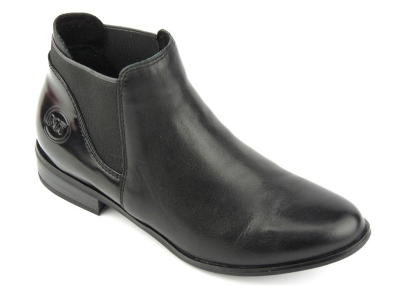 Skórzane sztyblety damskie Marco Tozzi 25387, czarne