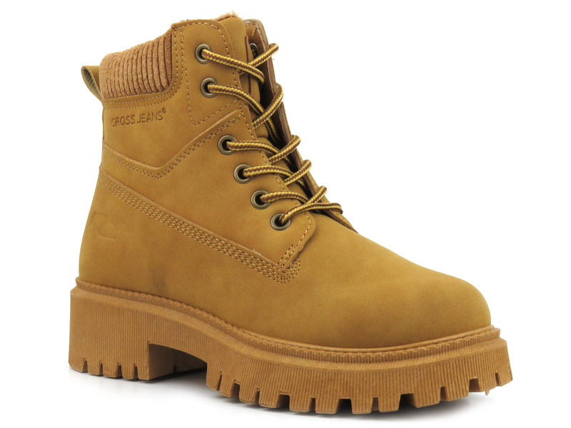 Trapery, ciepłe buty damskie zimowe - Cross Jeans MM2R4011, brązowe