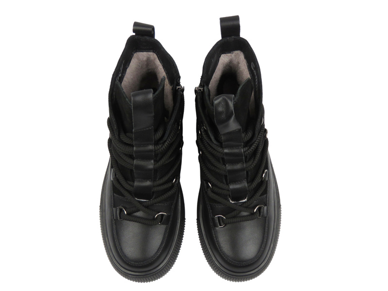 Skórzane botki damskie czarne Cambell 25-52330