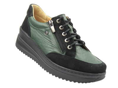 Skórzane półbuty damskie Helios 431, c.zielony