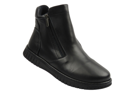 Botki damskie skórzane czarne Nika Komfort 0363-23665
