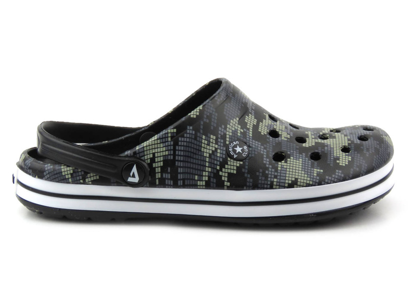 Klapki męskie, clogsy - AMERICAN CLUB CL 01/22, czarne moro